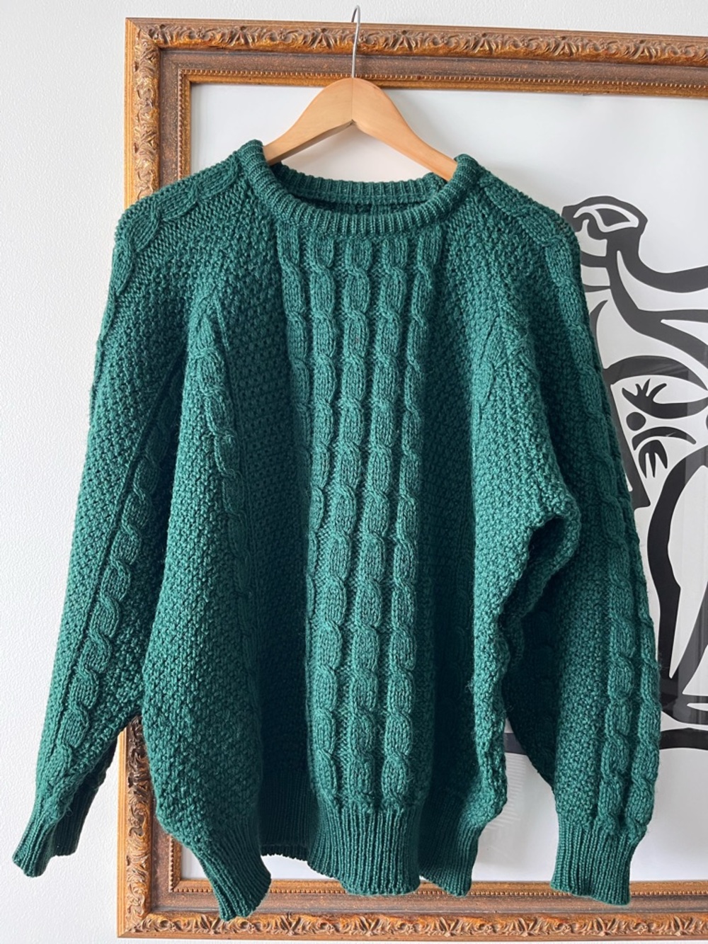 Pure Wool Irish Cable Knit Crewneck Sweater